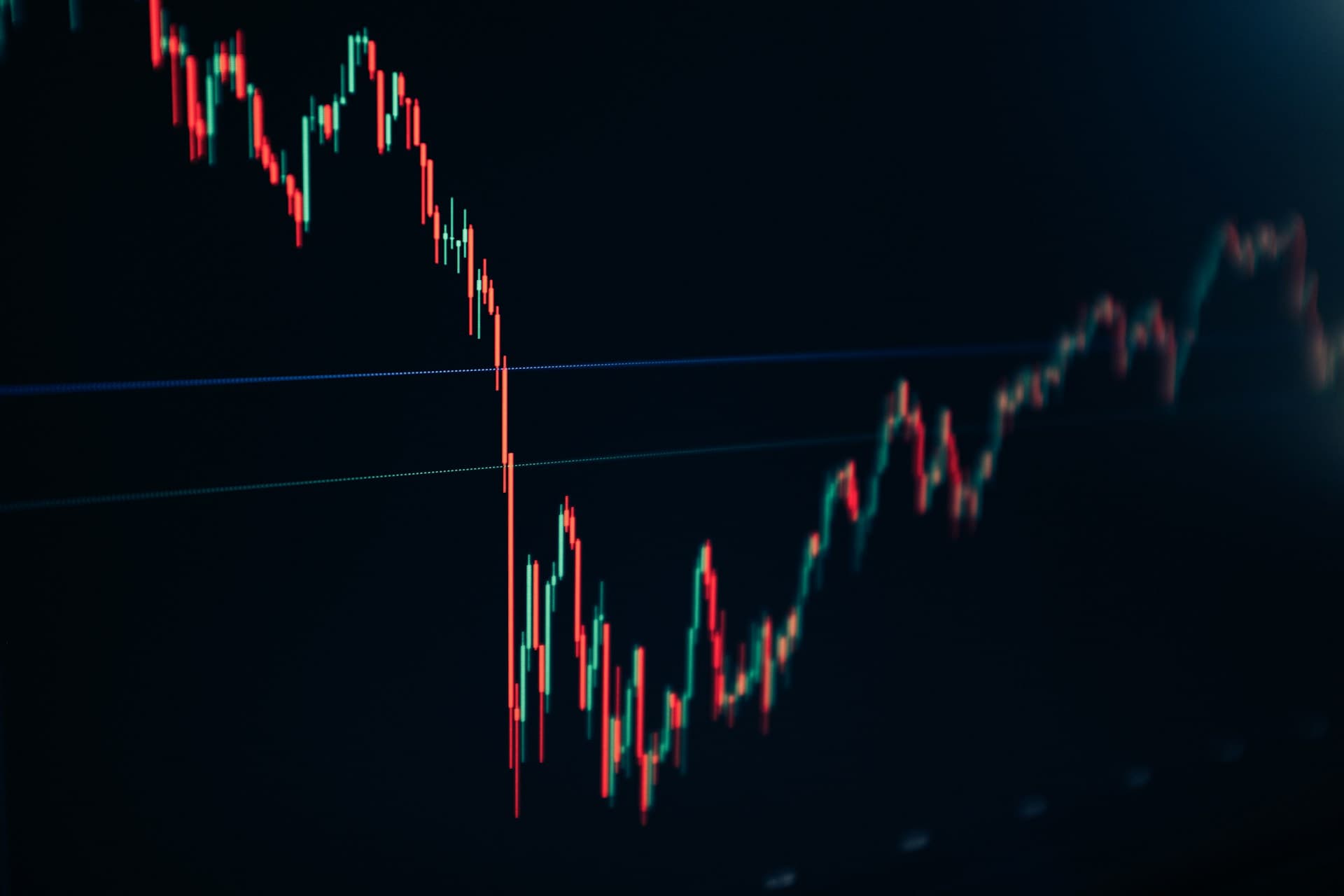 Stock chart dark display